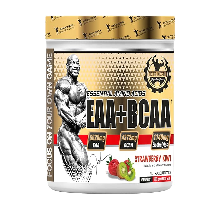 Dexter Jackson EAA+BCAA |Helps Improve Exercise Performance Maximize Muscle Gains | Strawberry Kiwi Flavor | 390 Gram 